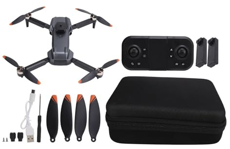 Drone Pieghevole, Multifunzione con Luci LED, Doppia Fotocamera 8K, Controllo Giroscopio a 6 Canali, Evitamento Ostacoli, Motore Brushless, per Adulti, Bambini, Principianti