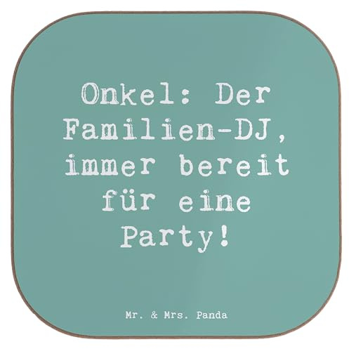 Mr. & Mrs. Panda Untersetzer für Gläser Spruch Onkel Familien-DJ - Geschenk, Tassenuntersetzer, Tanz, bieruntersetzer, Coaster, Jubiläen, Familienangehöriger, Patenonkel, Tasse, gläseruntersetzer, DJ