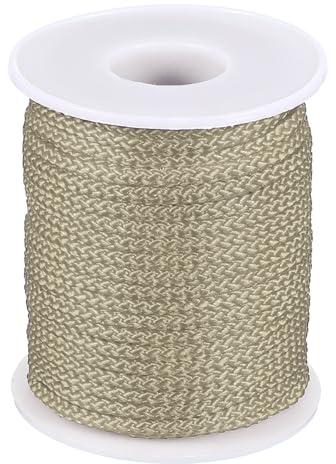 PATIKIL 3mm x 49feet Nylon String for Bracelets Braided Nylon Cord Nylon Thread for Wind Chime Beading Necklaces Blinds DIY Craft Jewelry Making, Khaki