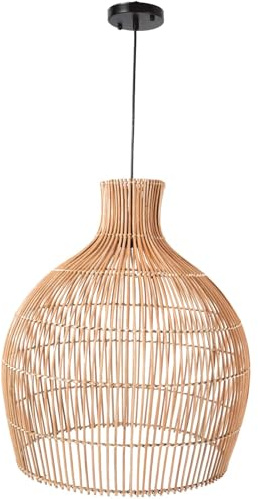 VIVANNO Deckenlampe Deckenleuchte Rattan PLAFON 50x55 cm beige natur
