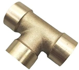 Pneumatic Plumbing Brass Pipe Fitting Male/Female Thread 1/8 1/4 3/8 1/2 Tee Type Copper Fittings Water Oil Gas Adapter(FFF,1/2)