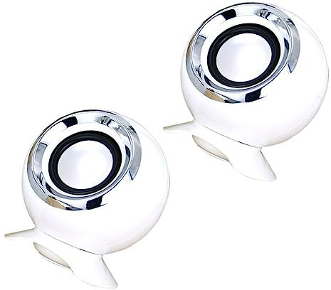 UKCOCO 2pièces Enceintes USB Professionnelles pour Ordinateur Stéréo Design Compact pour Pc Et Bureau Couleur Blanche