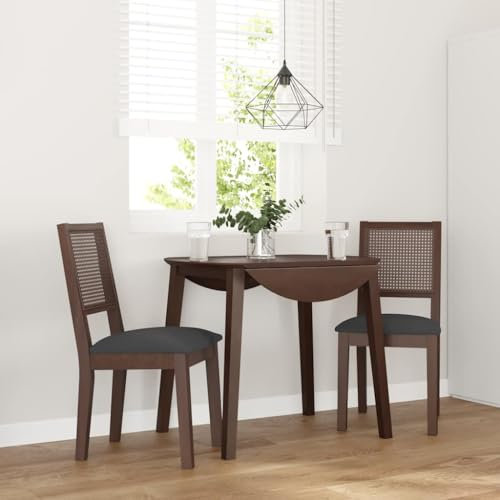 Fasba Esszimmerstühle Küchenstuhl Stuhl Set Stühle Wohnzimmerstuhl Küchenstühle Esszimmerstuhl Essstuhl mit Kissen 2 STK. Braun Massivholz Gummibaum 45 x 54 x 89 cm