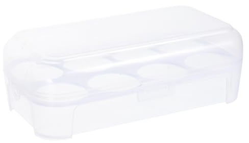 SHINEOFI Scatola per Conservare le Uova 8 Posti in Pp Bianco Struttura Solida e Coperchio Trasparente per Frigorifero Cucina e Picnic