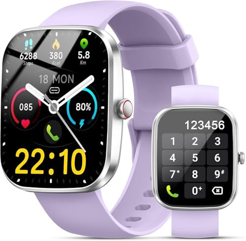 Kuizil Smartwatch Damen Herren, 1,91'' HD Großbildschirm Fitness Tracker, Telefonfunktion Smart Watch, 100+ Sportmodi Fitnessuhr/Schrittzähler/Schlaftracker/Pulsuhr, IP68 Wasserdicht Sportuhr