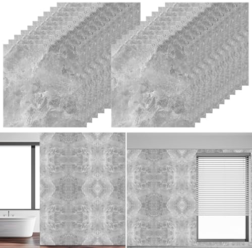 20PCS Marble Tile Stickers 30x30cm, Peel And Stick Floor Tiles Vinyl Floor Tiles Thicken Wall Tiles Self Adhesive for Kitchen, Bathroom, Living Room, Non-Slip