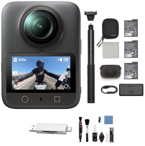 DJI Osmo 360 Adventure Combo mit Kartenleser + Reinigungsset | 360 Kamera 1-Zoll-Sensor für 360° Aufnahmen, Action-Cam mit 3 Akkus, Natives 8K 360° Video
