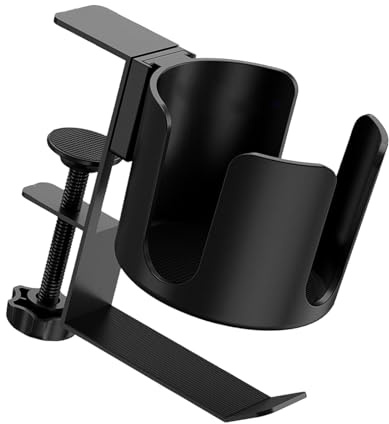 Support de fixation de bureau avec crochet de rangement pour casque - Hauteur réglable en fer ABS - Sans outils - Sans perçage - Bords de bureau - Porte-gobelet avec crochet et support pour casque