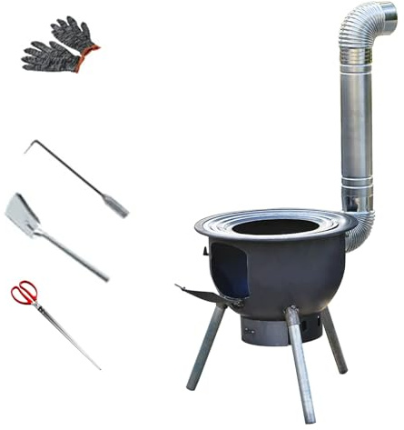 Wood Cook Stove, Wood Burning Stove for Outdoor Cooking, Multifunction, Furnace Legs are Detachable, One piece Molding, for Tents, Indoor, Villas(63cm/25in)
