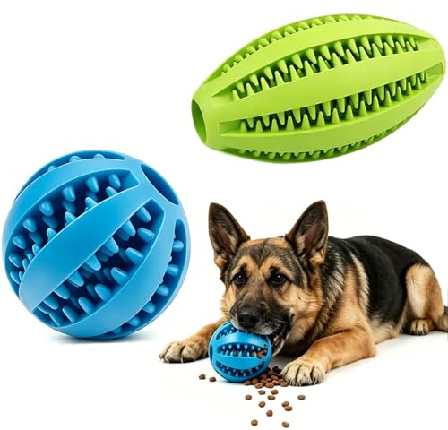 hunwutef Zahnpflege Hundeball, Hundespielzeug Futterball zum Verteilen von Snacks, langanhaltendes Spielzeug geeignet für Kleine, Mittelgroße und Große Hunde