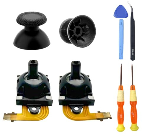 Hzxkqmil Joysticks de Rechange + Poignées de Pouce pour PlayStation Portal | Module de Joysticks Analogiques Gauche/Droite et Poignées de Joystick avec Outils de Réparation pour PS Portal Remote Player