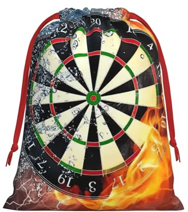 Geschenkbeutel mit Dartscheiben-Druck, Weihnachts-Kordelzug, Weihnachtsfeiertag, Stoff-Geschenkbeutel für Party, Größe L