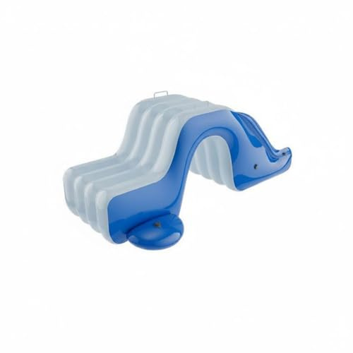 KiBcsLic Piscina de Juegos con Tobogán y Parasol Piscina Hinchable con Tobogán para Exterior, Teal Orange