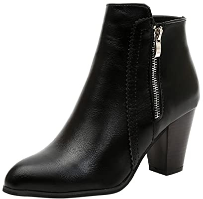 Generisch Bottines Chelsea à plateforme en cuir pour femme, bottines en cuir, bottines à tige large, bottes pour femme, pour loisirs, mariage, fête