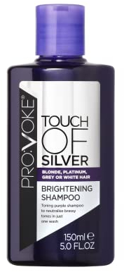 PROVOKE Touch Of Silver Brightening Purple Shampoo 150 ml, Neutralises Yellow and Orange Tones, Formulated With Violet and Blue Pigments