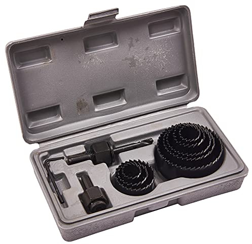 Amtech 11pc Hole Saw Kit, 19 64 mm Carbon Steel with Pilot Bit, Arbor and Hex Key, In Strong Storage Case