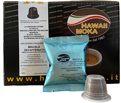 Capsule Caffè Compatibili – 50 Capsule Compatibili per macchine Nespresso* Hawaiimoka Torrefazione dal 1987 - Caspule di Caffè per Macchinetta Compatibile Miscela Dec