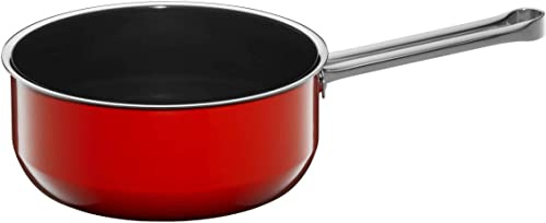 WMF Fusiontec Compact Stielkasserolle 18 cm, Kochtopf klein Induktion 1,8l, High-Tech Keramik, kratzfest, rot