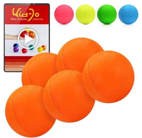 Juggle Dream Set di 5 Palline da Giocoleria (Smoothie), con Video di Apprendimento Online, Perfette per Principianti ed Esperti (Arancio UV)