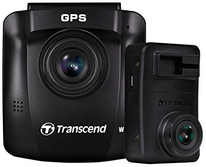 Transcend DrivePro 620 Front and Rear 2K+1080P Dual Dash Cam with 2 x 64GB MicroSD, GPS/GLONASS, Wi-Fi App, Built-in Battery & Smart Safety Alerts TS-DP620A-64G
