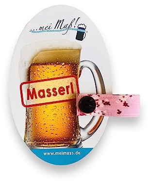Mei Maß Premium Masserl - Oktoberfest Maß Maßkrugband - Wiesn Bierkrugmarkierer - Bierkrugband - Glasmarkierer aus bayerischem Trachtenstoff - handmade in Germany