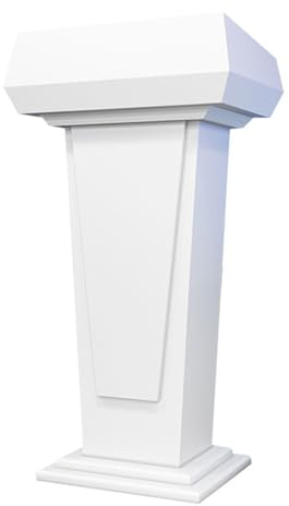 YVYKFZD stehpult aus Holz, bodenstehende Rednerpult, tragbare Kirchenpodium mit Aufbewahrungsschrank, mobiler Laptoptisch für Klassenzimmer, Konferenz, Auditorium (Color : Wit)