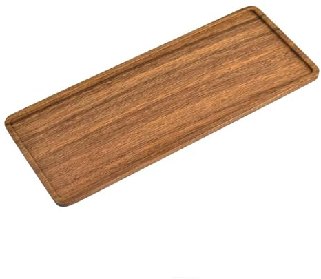 Bhina 1 pezzi Vassoio Decorativo in Legno di Acacia Vassoio da Portata Rettangolare Vassoio in Legno Naturale Piatti Decorativi in Legno Naturale per Alimenti, Frutta, Caffè, Dessert, 30x12x1,1 cm