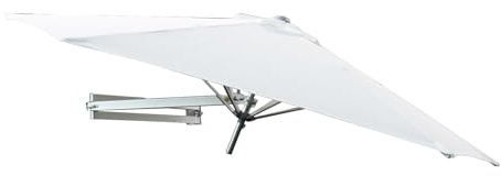 TRGCJGH Sonnenschirm Wandmontage, Aluminium Balkonschirm,Terrassenschirm Gartenschirm, Neigbar Wasserabweisend (2.2m(7.2ft),Creamy White)