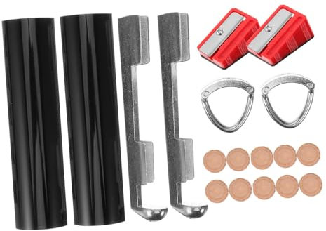 BESPORTBLE Pool Queue Tip Reparaturset Komplettes Werkzeugset Aus Kunststoff Metall Rindsleder Für Einfache Reparatur Gebrochener Spitzen Verbessert Ballkontrolle Und Schlagpräzision Für Lang