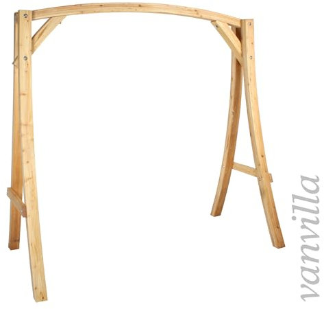 vanvilla Hollywoodschaukel Gestell Holzgestell für Gartenschaukel aus Lärche NATURFARBEN Holzschaukel Lärchenholz