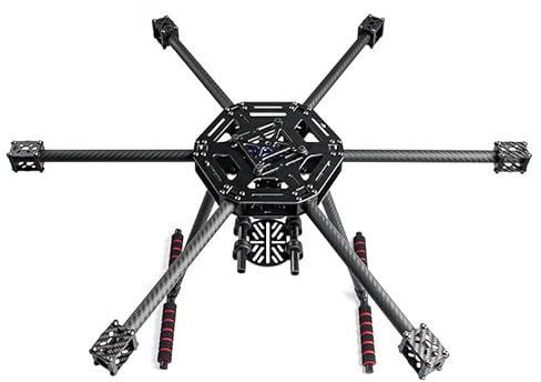 jeeflyhobby X6-X600 FPV Frame 600mm Hexacopter with Carbon Fiber Landing Gear Skid for RC Multicopter S550 SK500 Upgraded Version(Glass Fiber) (Carbon Fiber)