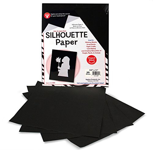 Hygloss Products Black Silhouette Paper – Tracing Portrait Drawing Crafts Paper - 8-1/2 x 11 Inch, 25 Sheets