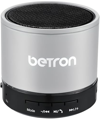 Betron KBS08 Bluetooth Speaker, Wireless, Portable, Mini, Silver