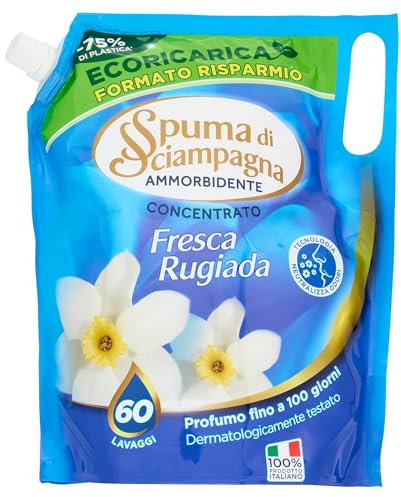 Ecoricarica Champán Espuma Suavizante Líquido Concentrado Puro Fresco, 60 Dosis, 1200 ml