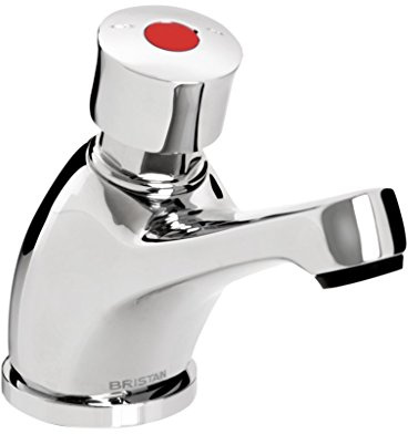 Bristan Z2 1/2 C Selbstschließender Wasserhahn für Einzelwaschbecken, Soft-Touch, zeitgesteuerter Durchfluss, Chrom