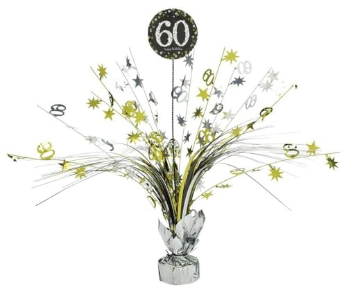 Amscan 110296 - Tischdekoration 60 Sparkling Celebration - Gold Folie / Papier 45,7 cm, Geburtstag