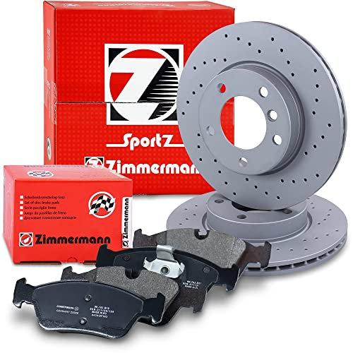 ZIMMERMANN Bremsenset Vorderachse inkl. Gelochte Bremsscheiben Belüftet Ø 286 mm + Bremsbeläge vorne Kompatibel mit BMW 3er (E36) (E46), Z3 (E36) (E36), Z4 Roadster (E85)