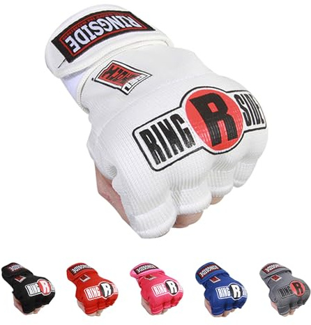 Ringside - Vendas de Gel para Kickboxing, Muay Thai y Artes Marciales Mixtas - GELQW White L/XL, L/XL, Blanco