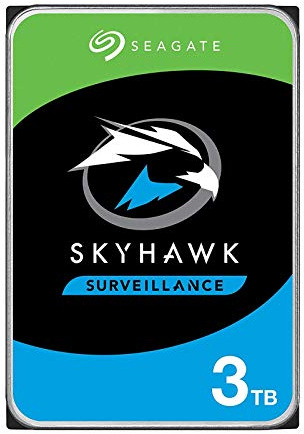 Seagate SkyHawk, 3 TB, Surveillance Internal Hard Drive HDD – 3.5 Inch SATA 6 Gb/s 64 MB Cache for DVR NVR Security Camera System, and Three-year Rescue Services (ST3000VX009)
