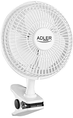 ADLER, Multicolore, Taglia Unica Ventola 15 cm con Clip e Base, Sintetico