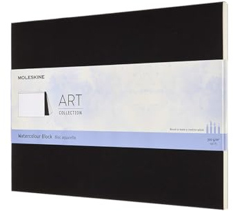 Moleskine Bloc Aquarelle Art Collection, Album avec Papier pour Aquarelles, Couverture Carton, Format 23 x 31 cm, Couleur Noir, 20 Pages