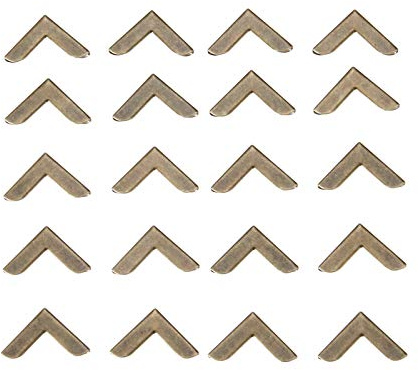 Yetaha 40 Stück Metall-Bucheckenschützer, Schutzbox, Vintage-Rand | Bronze Metall,Langlebig,Stabil,20x20mm,Innen 5mm,Retro-Design,für Bücher,Alben,Menüs, Sammelalbum, Fotoordner