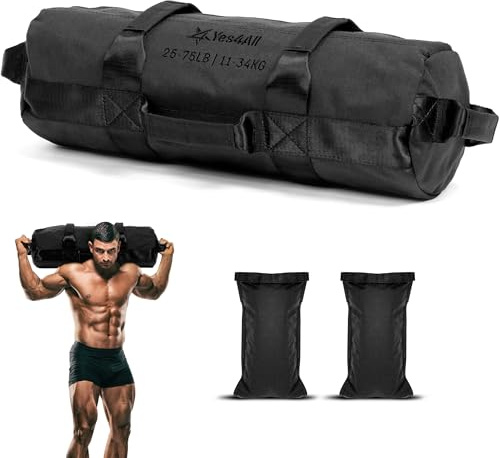 Yes4All Sandsäcke zum Trainieren, verstellbare Sandsäcke für Krafttraining mit Griffen, mehrere Farben und Größen, 2,3–90,7 kg