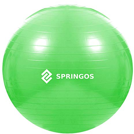 SPRINGOS Gymnastikball, Sitzball, Durchmesser: 55 cm, Fitnessball mit Luftpumpe, max. Belastung 150 kg, Pilates, Ball für Yoga, Physiotherapie, Schwangerschaft, Balance Ball, Turnball, Gymnastik-Fitnessball, Gummiball, rutschfest, Sportgerät