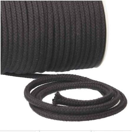 Turnbeutelliebe® Baumwollkordel 8mm Grau - robuste Bastelschnur Meterware - Dickes Baumwollseil für Turnbeutel, Taschen & Hosen - geflochtene Schnur individuell zuschneidbar - Makramee-Kordel rund