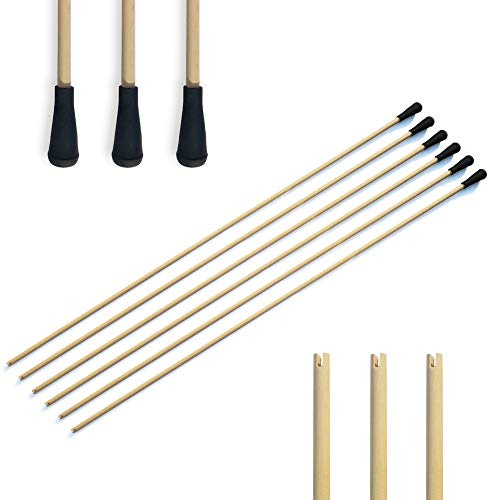 SHARROW 24pcs Archery Safety Target Arrows Wooden Arrow Shafts with Rubber Arrowhead for Kids Beginners Adult Game Practice (Type 1)