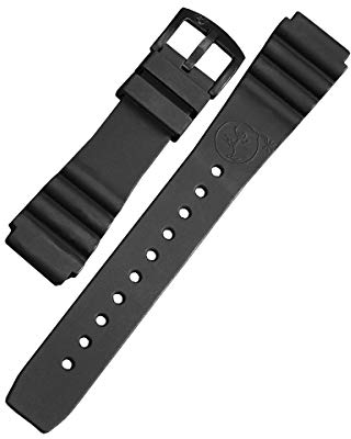 BOMBFROG Taucheruhr Uhrenarmband 22mm Silikon schwarz, Edelstahl-Dornenschließe schwarz - Uhrenarmband Taucheruhr Herren und Damen