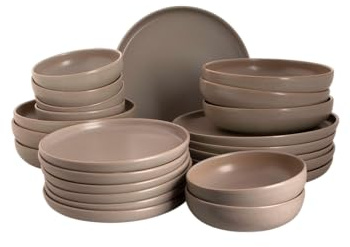 Palmer Geschirrset Sandy Loam Steingut 6-Personen 24-teilig Grau