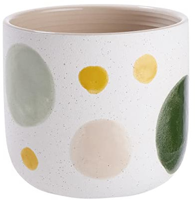 BUTLERS Blumentopf Kreise Ø17cm aus Steinzeug -Seventies- Pflanzentopf für innen und außen | Übertopf zur Dekoration von Balkon, Küche oder Wohnzimmer