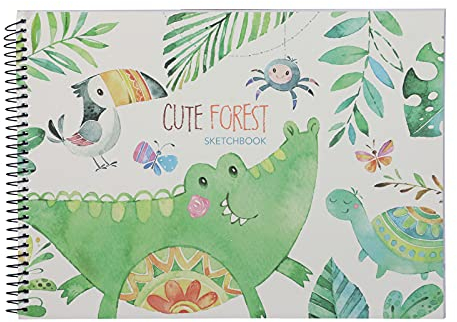 Skizzenbuch A4 Zeichenblock mit Spiralbindung Skizzenblock Hardcover Spiralblock 50 Blatt Papier Malblock Kinder Zeichenbuch Zeichenpapier Blanko Spiralbuch für Malen Memos Graffiti